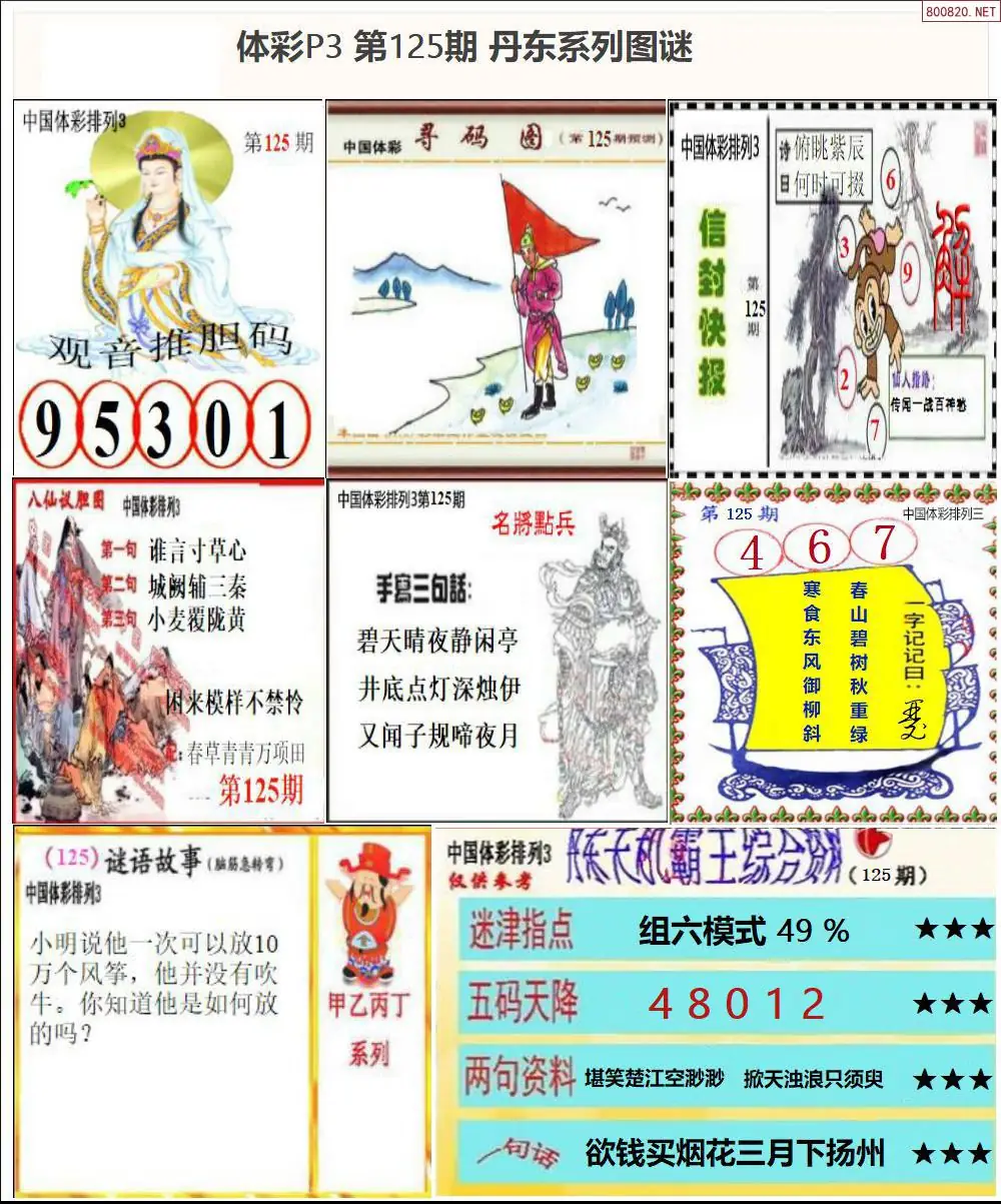 丹东P3系列图谜