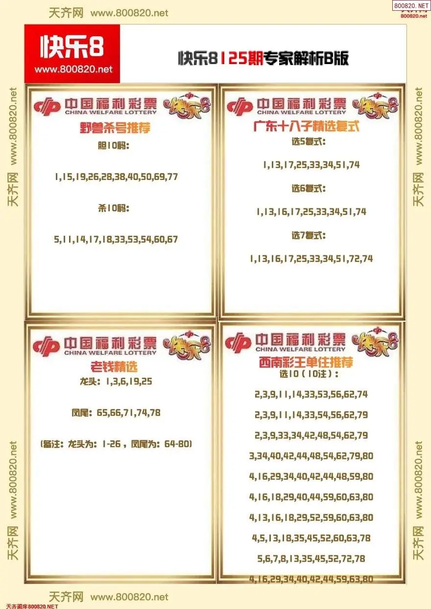 快乐8专家解析B版