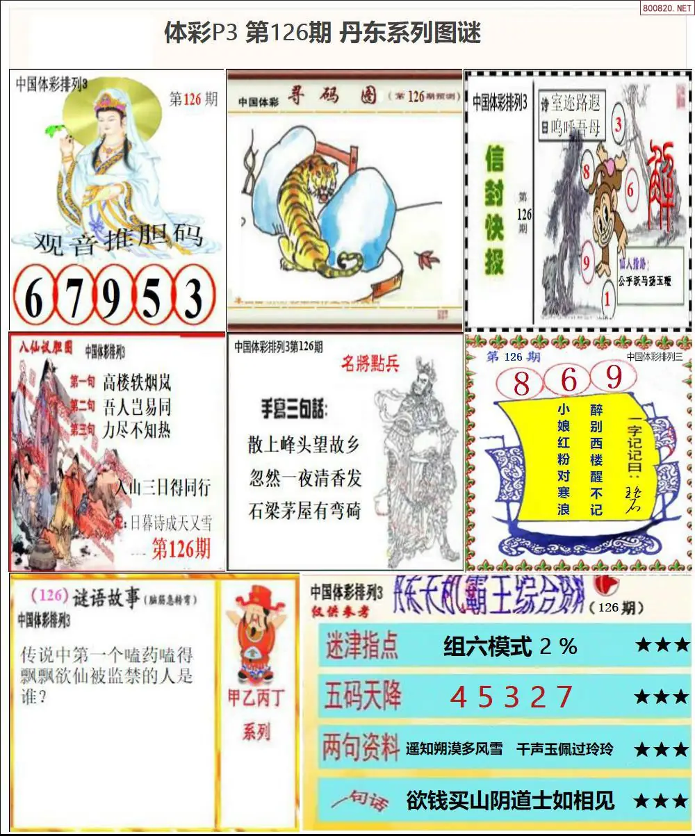 丹东P3系列图谜