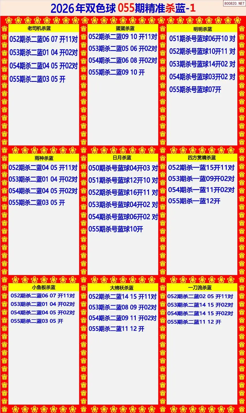 双色球精准杀蓝1版