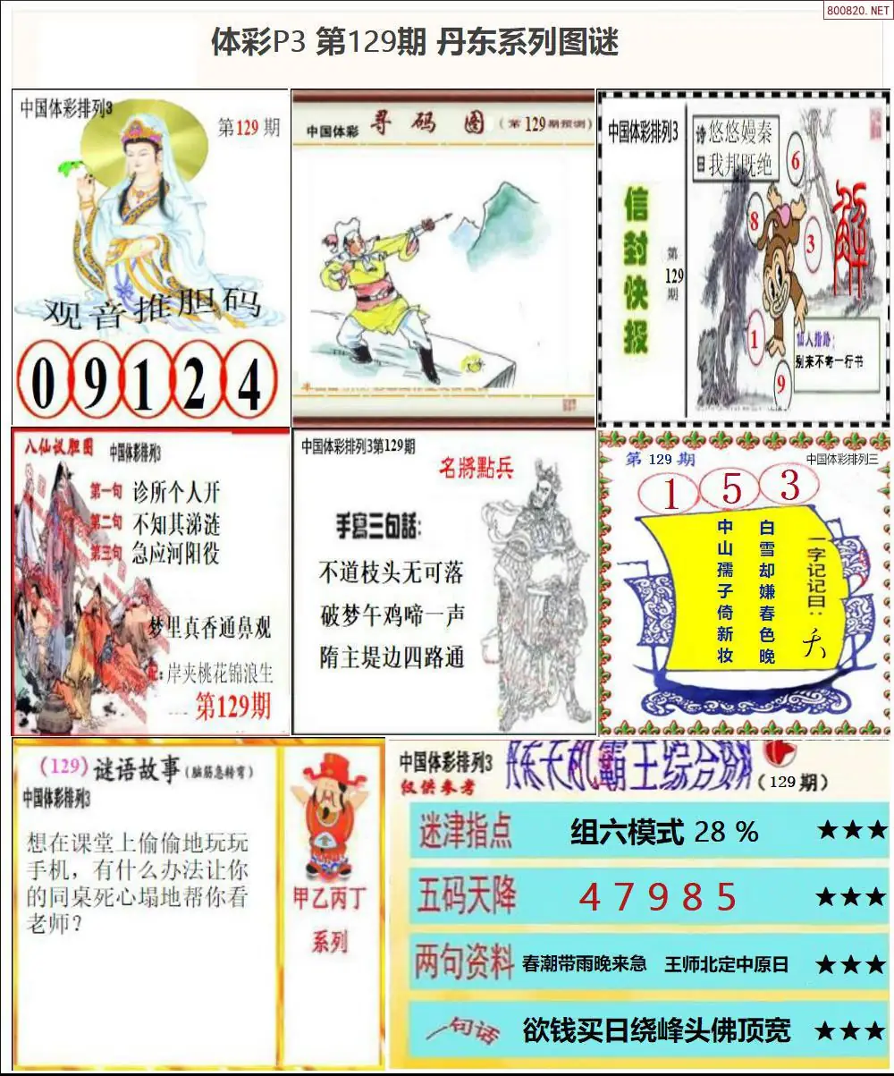 丹东P3系列图谜