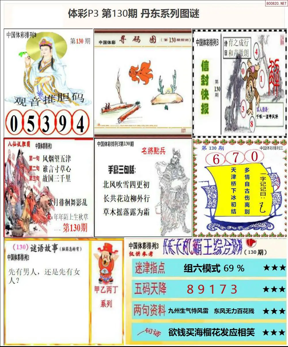 丹东P3系列图谜