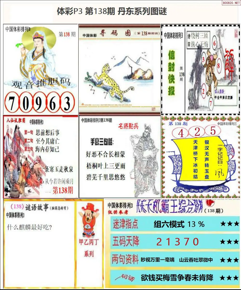 丹东P3系列图谜
