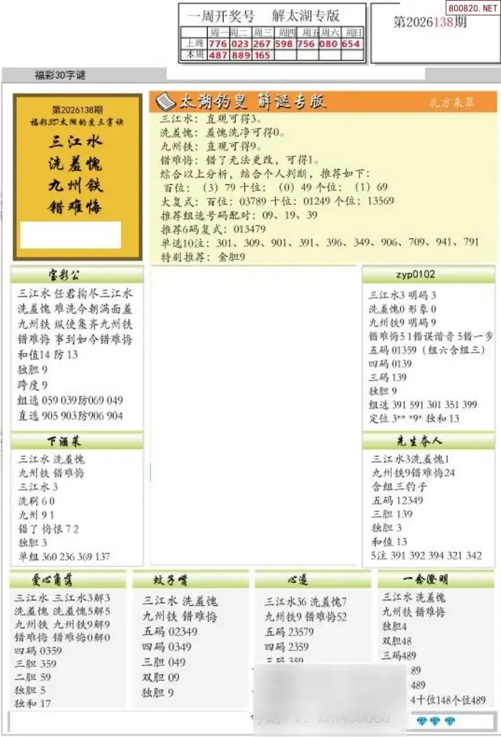乐彩解太湖