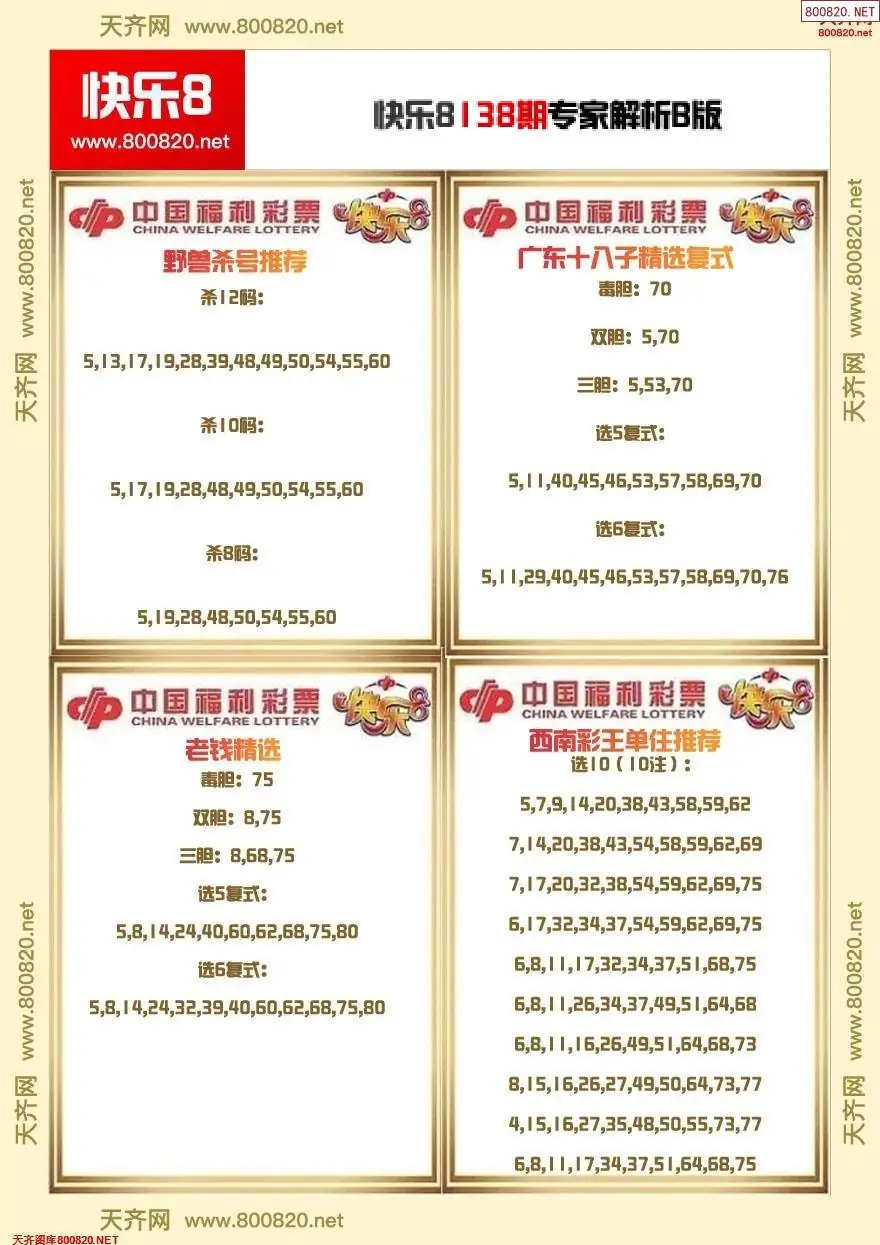 快乐8专家解析B版