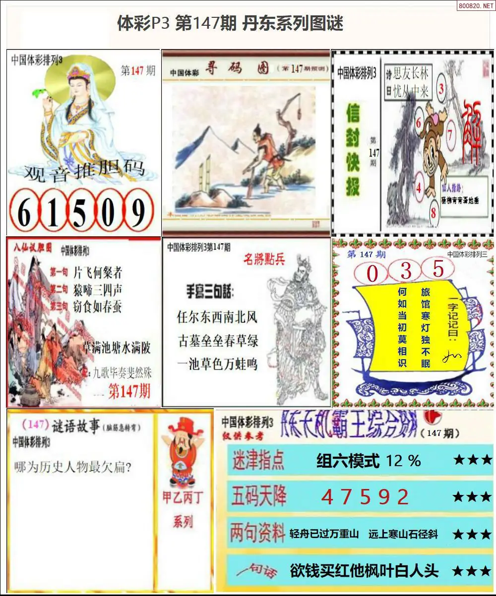 丹东P3系列图谜