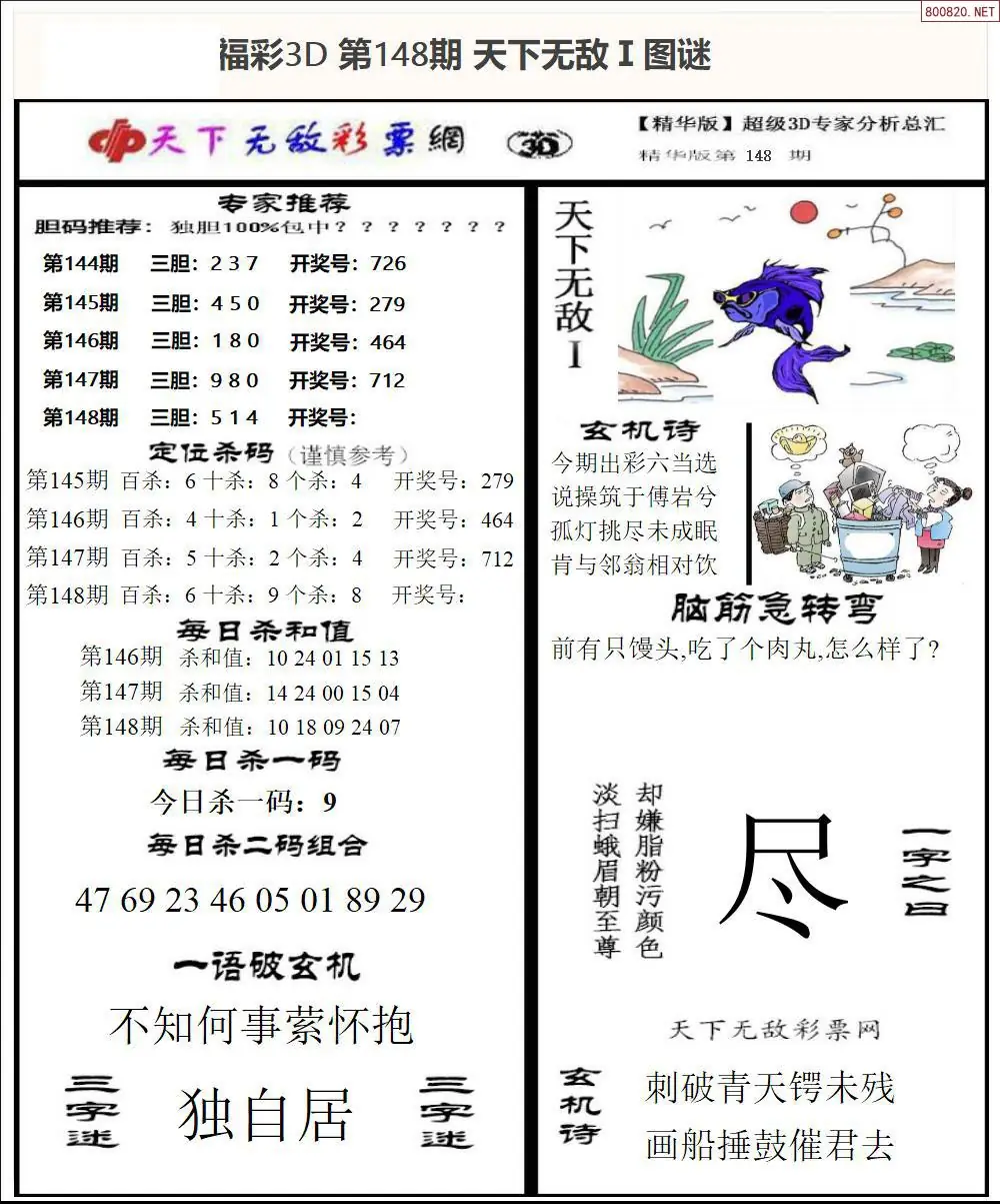 3D天下荐彩1