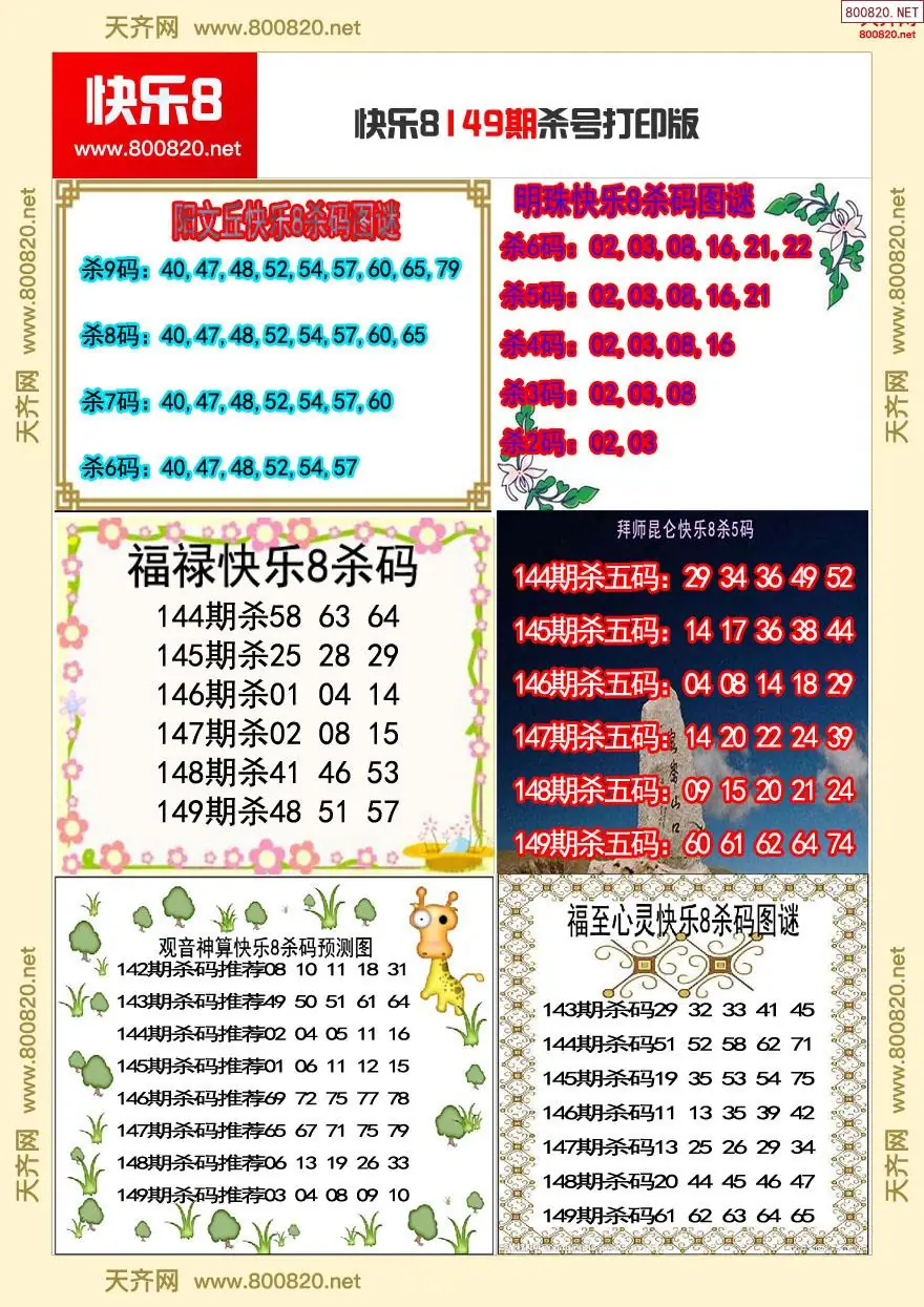 快乐8杀号打印版