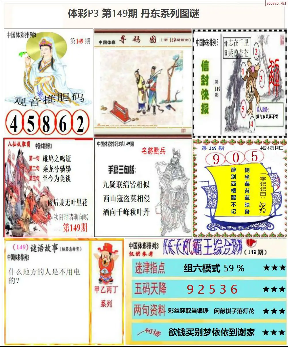 丹东P3系列图谜