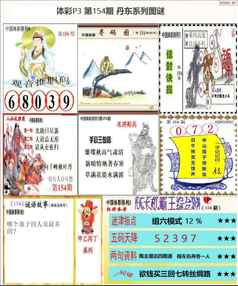 丹东P3系列图谜