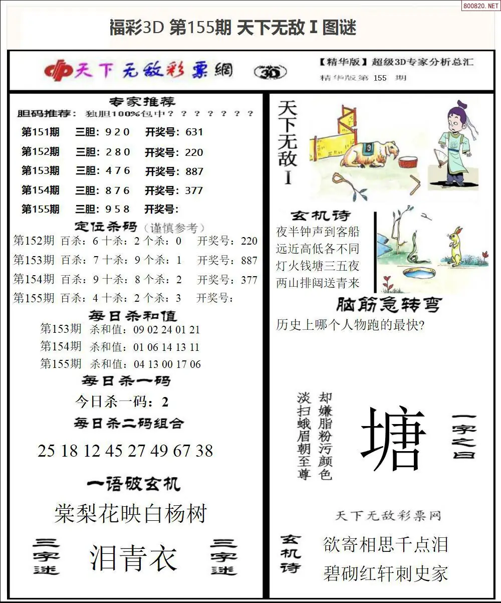3D天下荐彩1