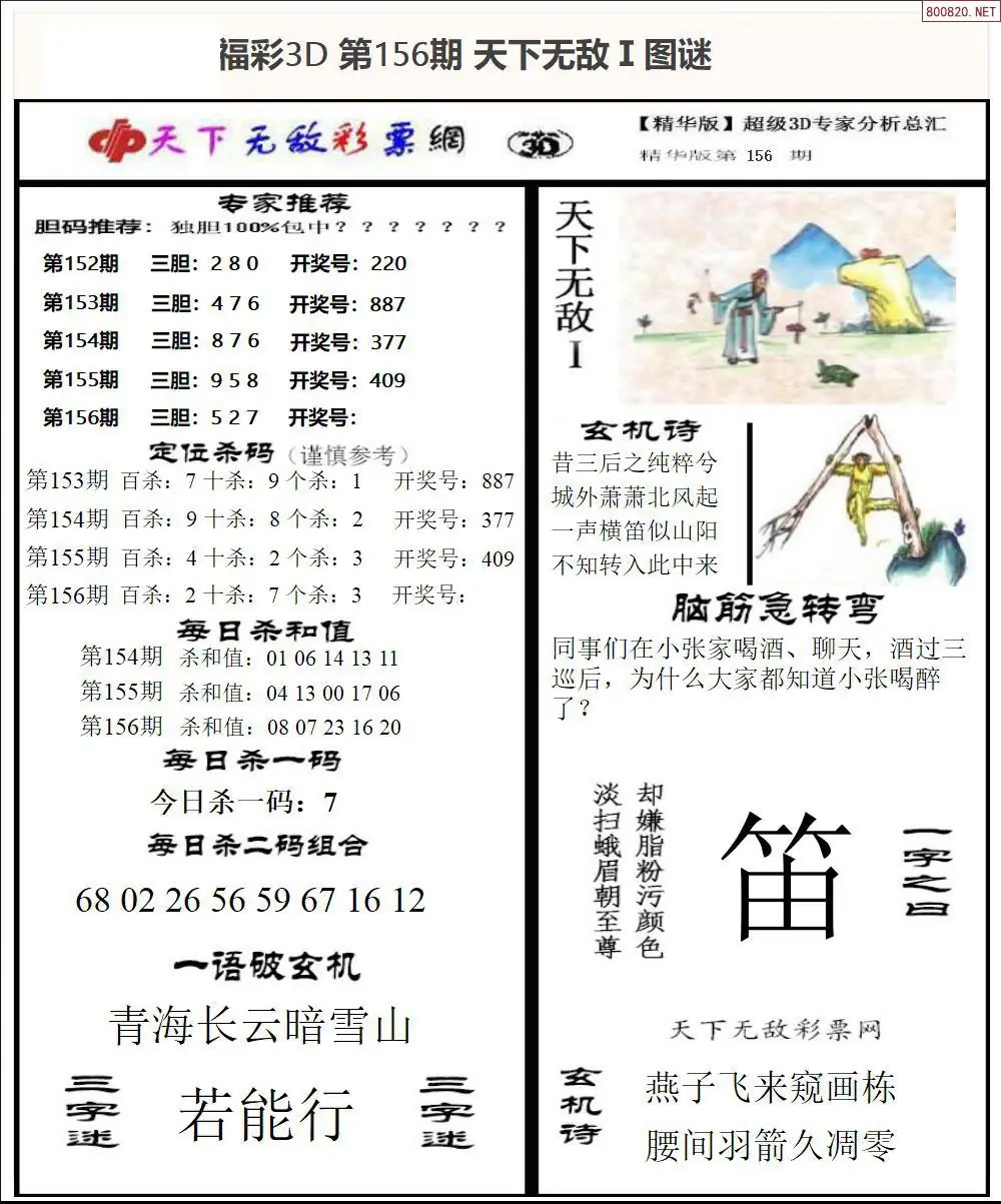 3D天下荐彩1