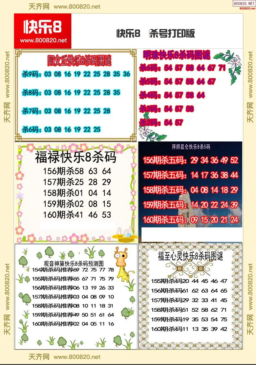 快乐8杀号打印版