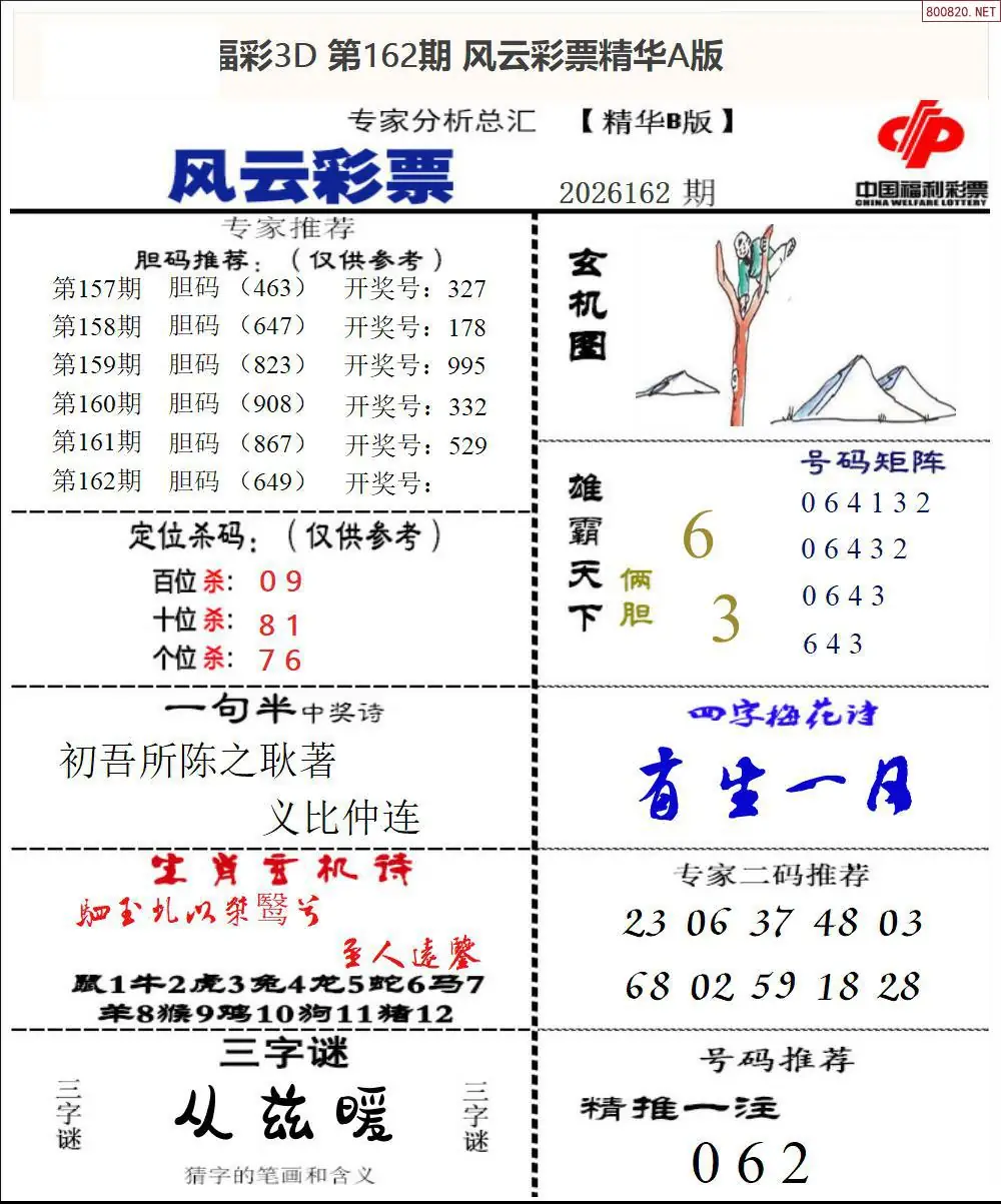 A170风云彩票精华B