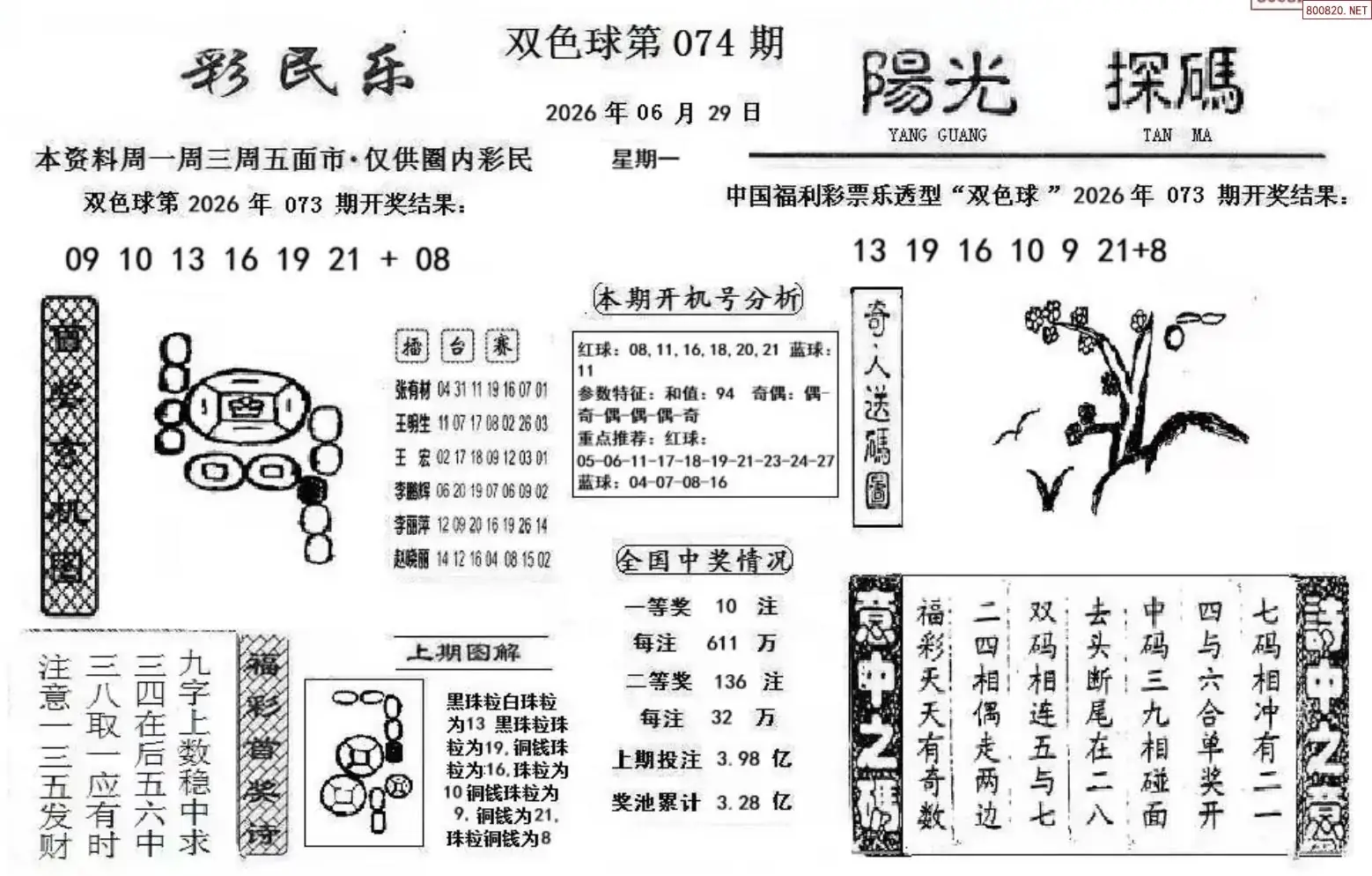 彩民乐+阳光探码图文版