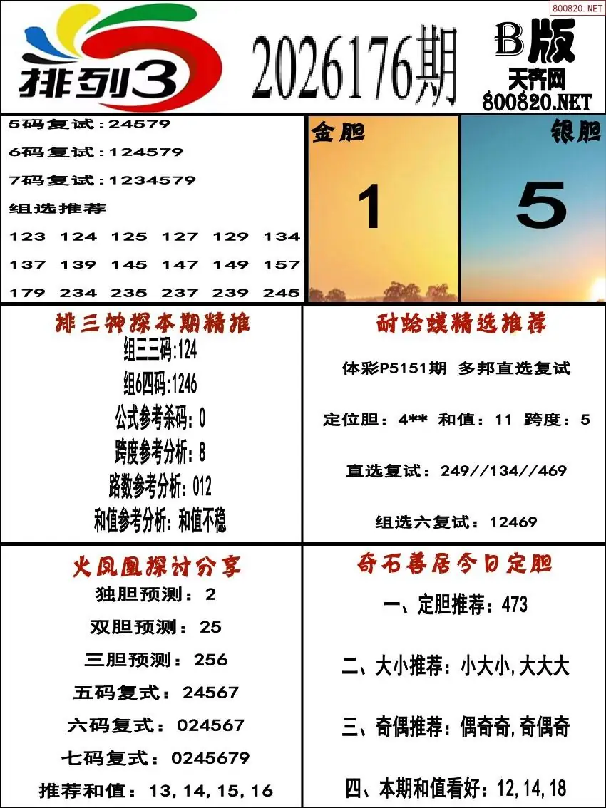 排三专家推荐B版
