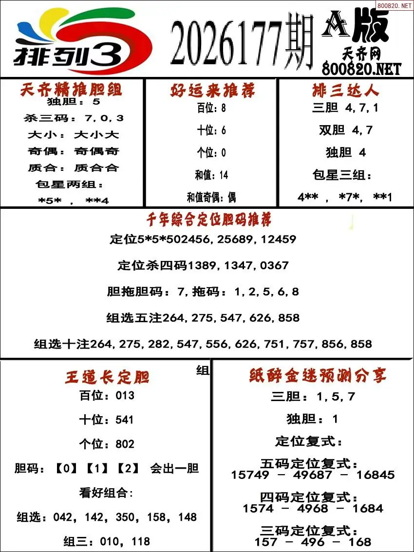 排三专家推荐A版