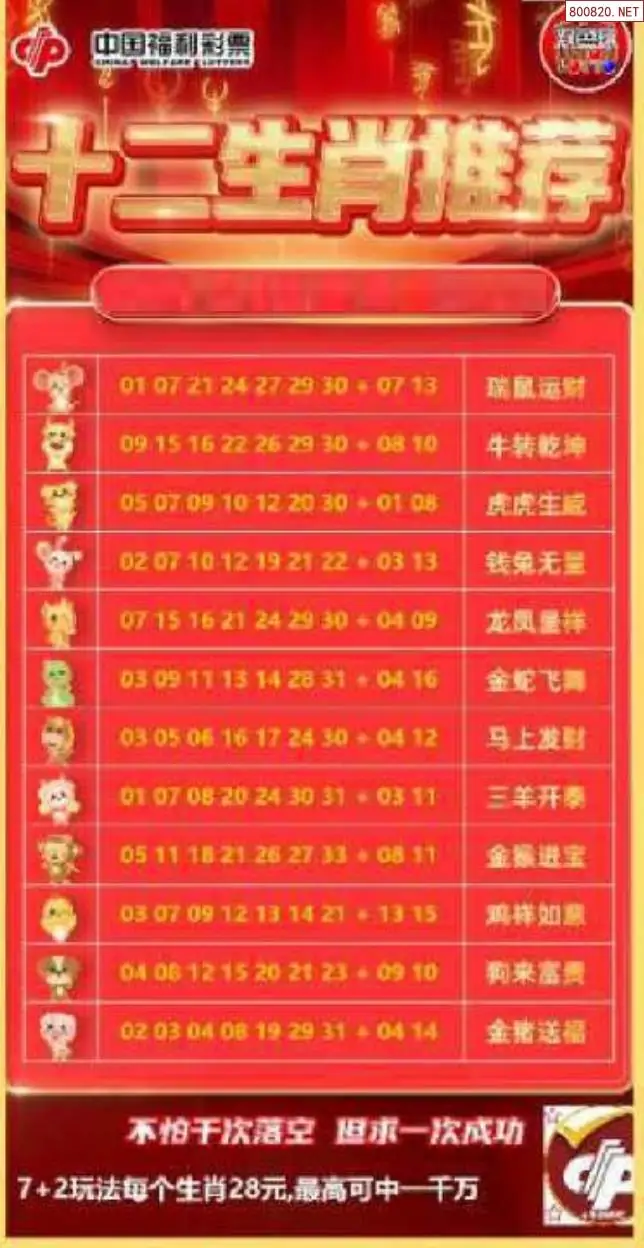 十二生肖推荐图