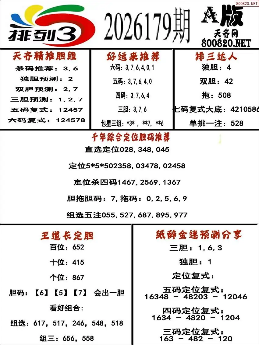 排三专家推荐A版