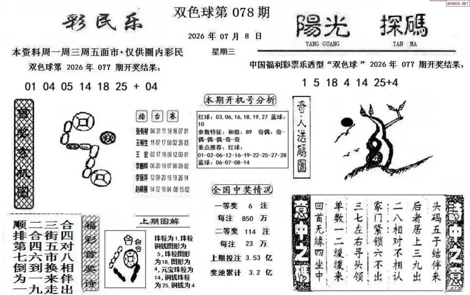 彩民乐+阳光探码图文版