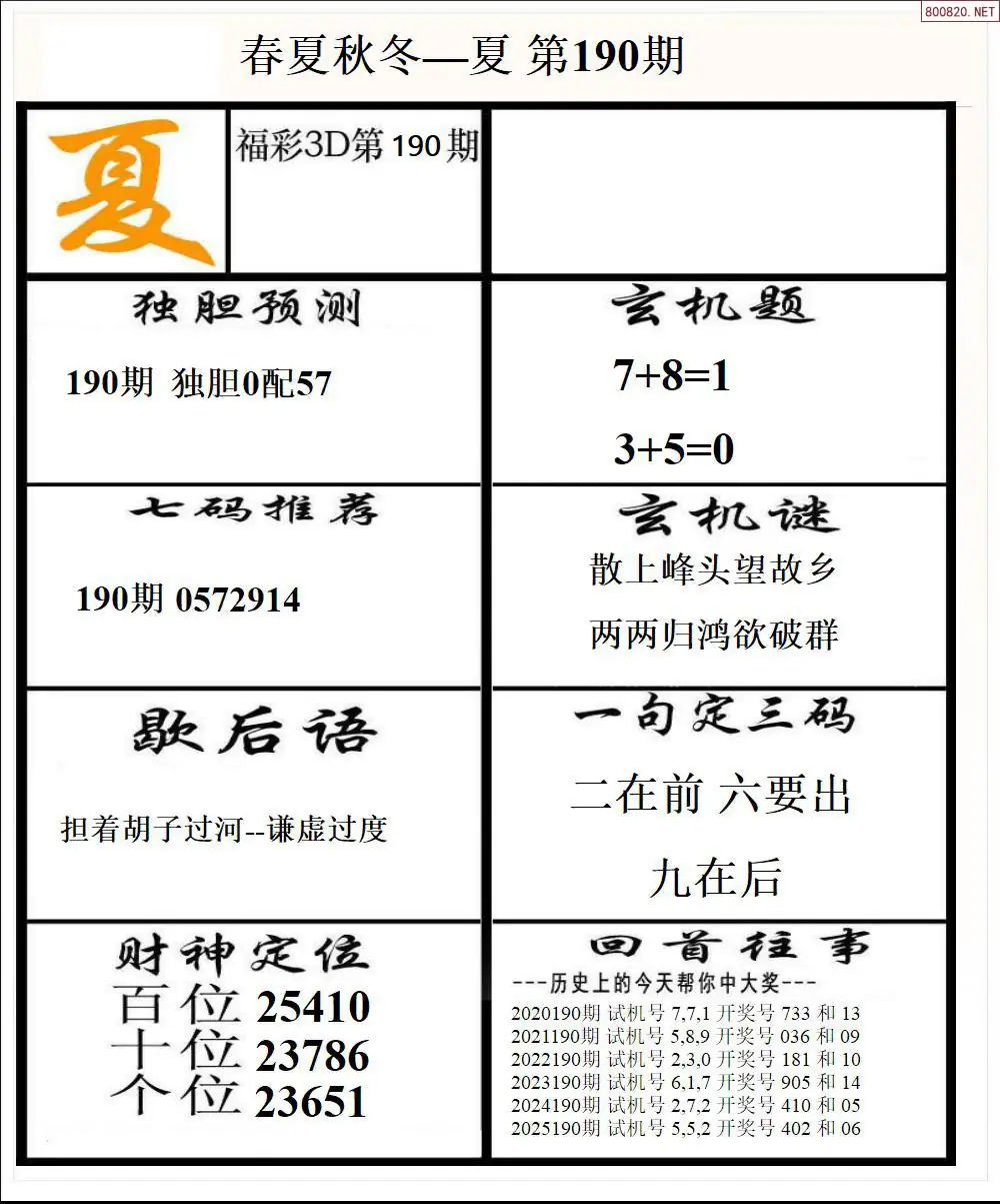 A190春夏秋冬2版