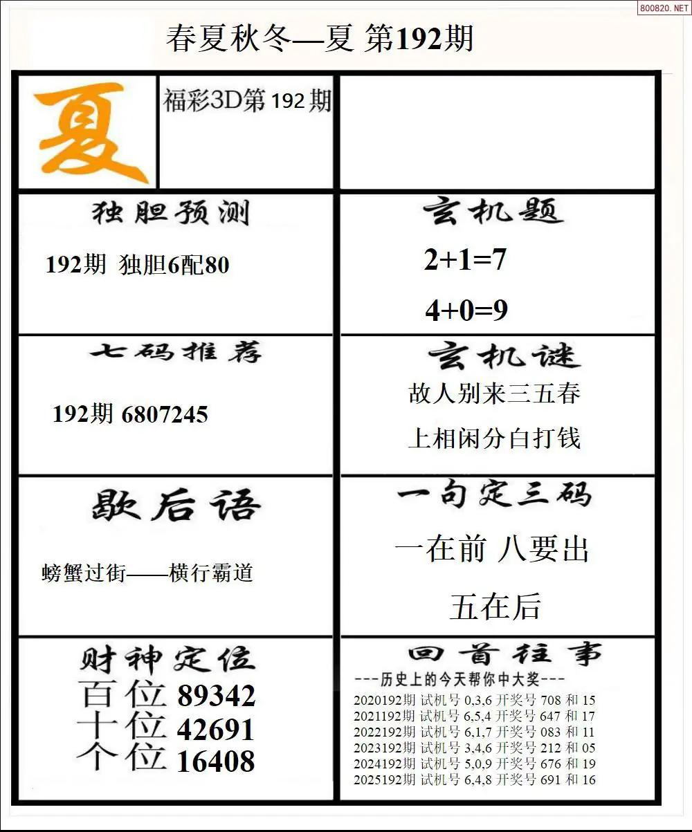 A190春夏秋冬2版