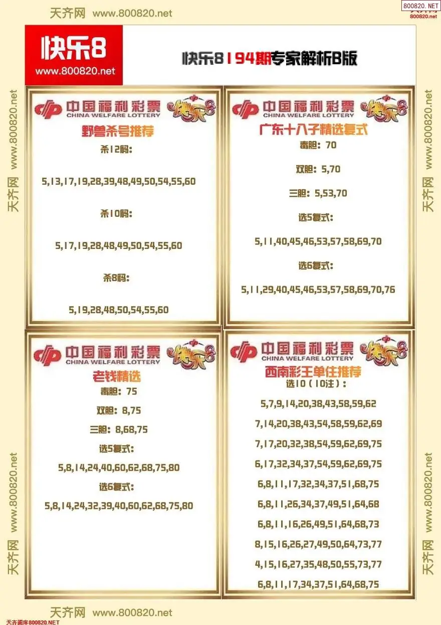 快乐8专家解析B版