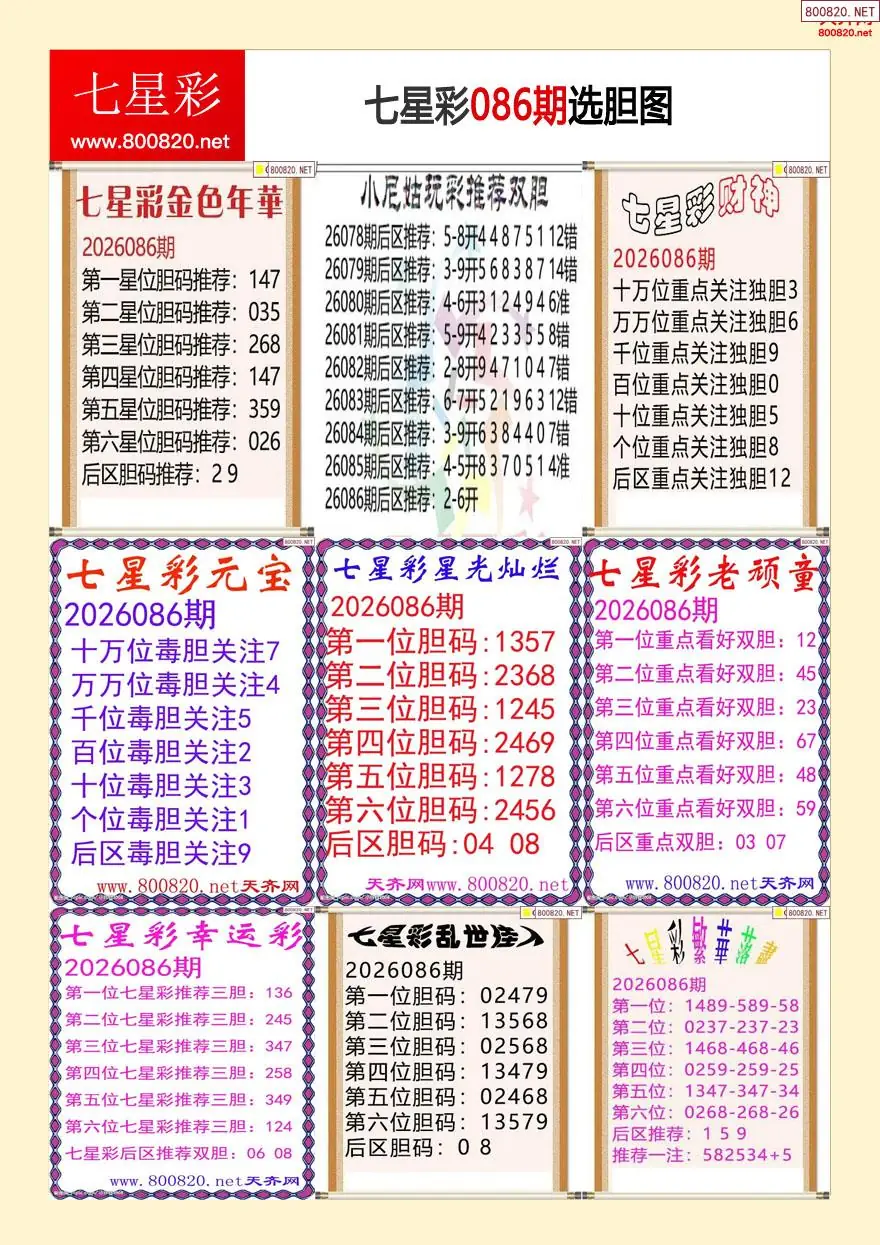 七星彩选胆图
