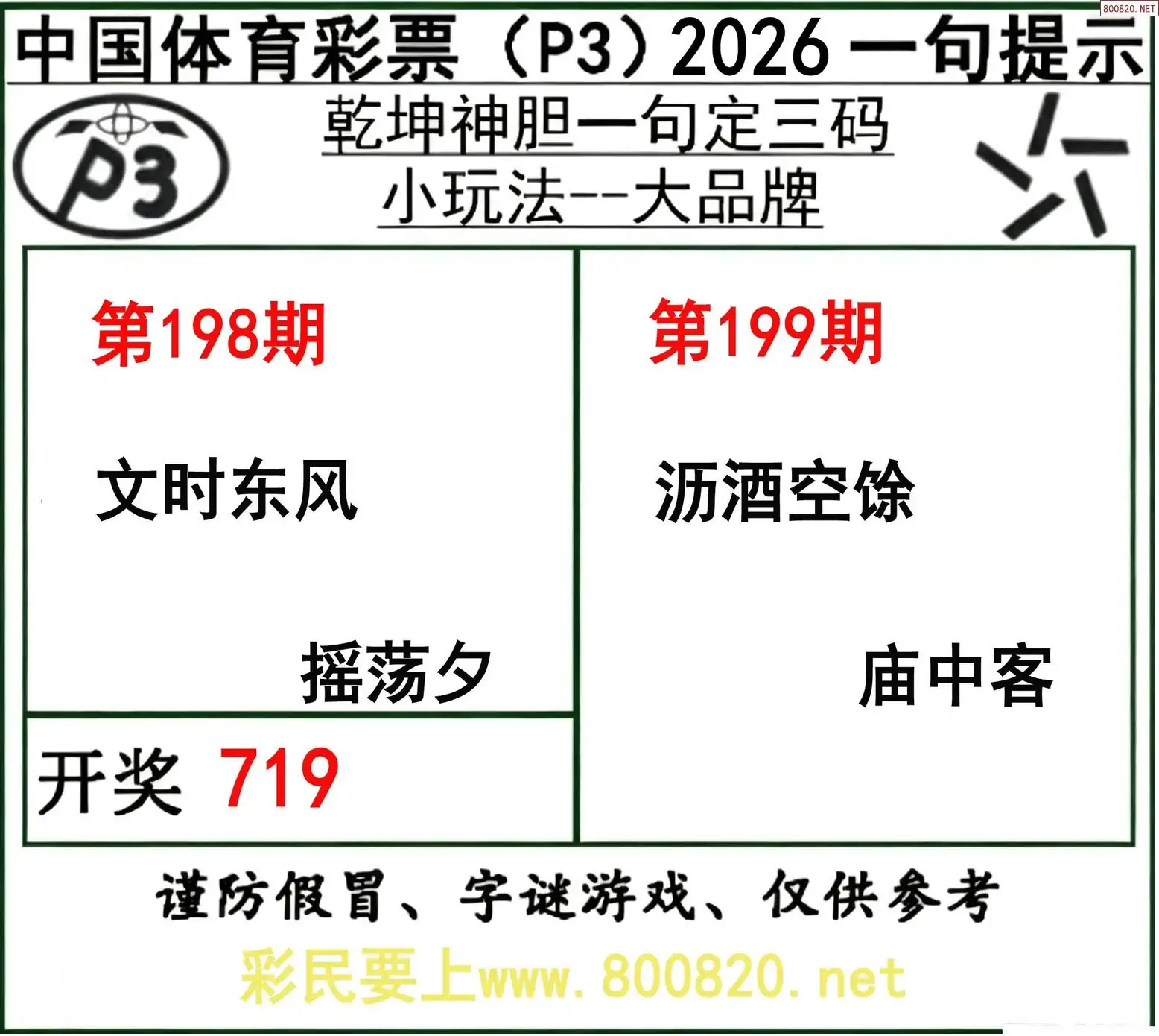 乾坤一句定三码