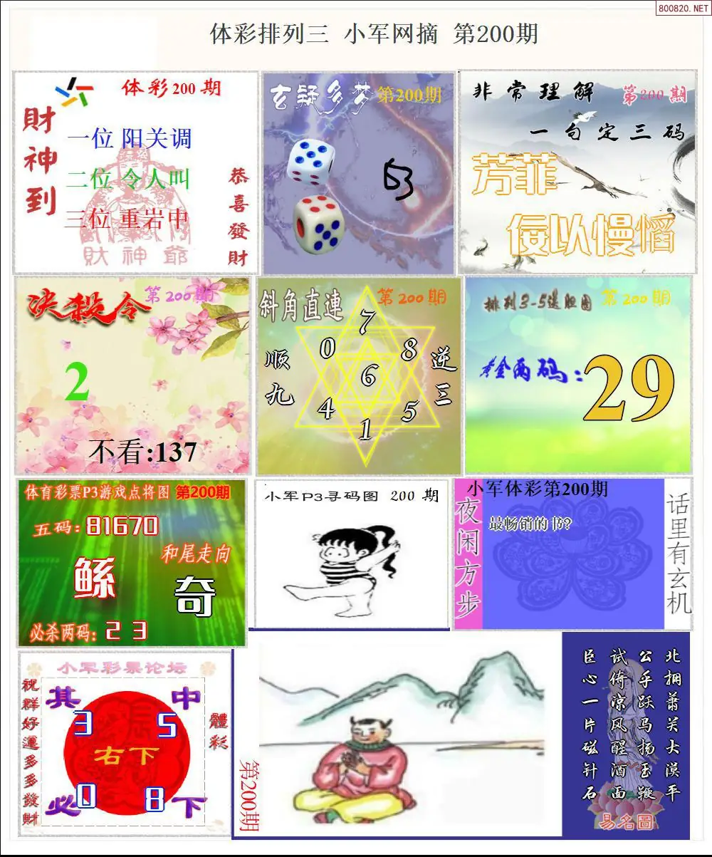 体彩P3小军网摘版