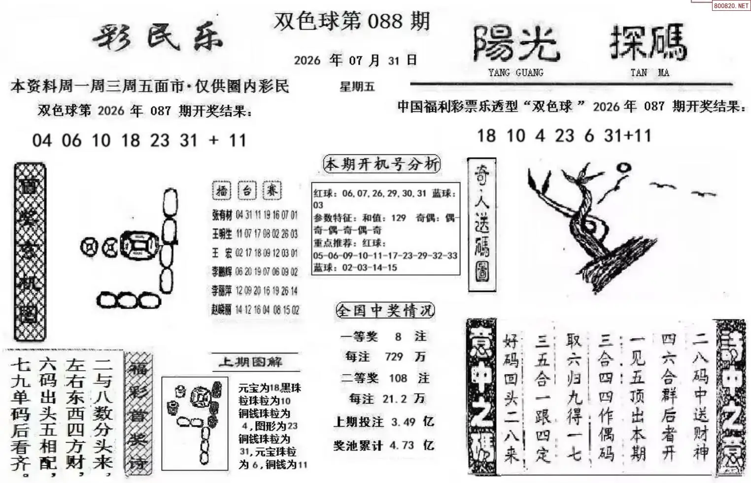 彩民乐+阳光探码图文版