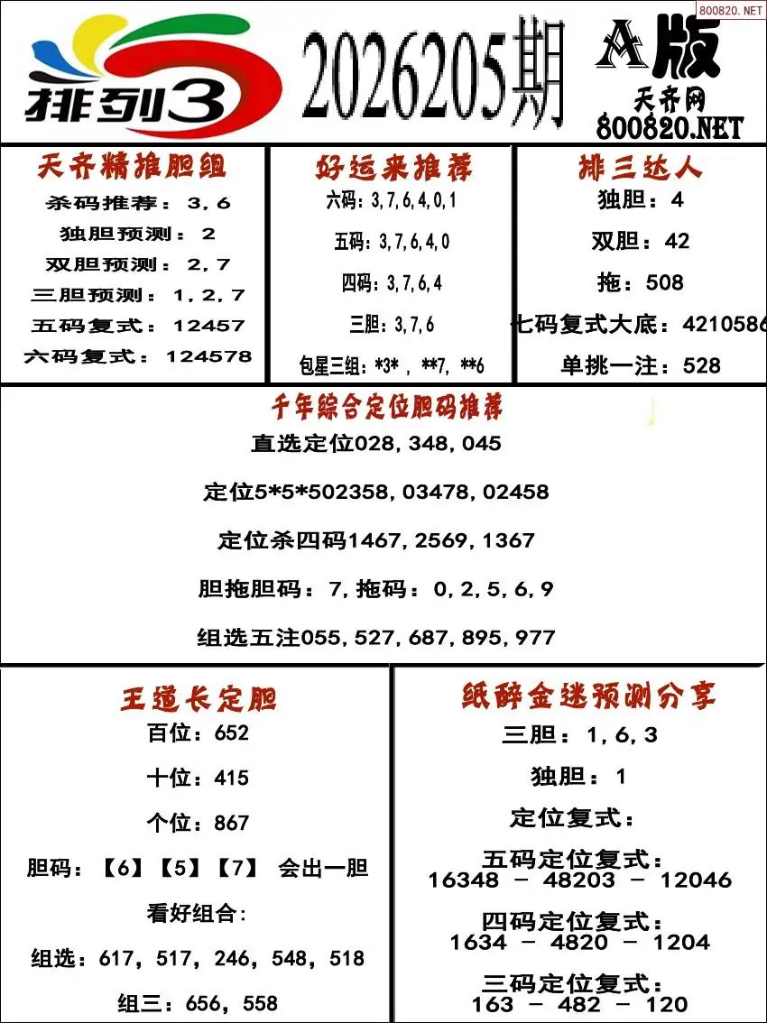 排三专家推荐A版