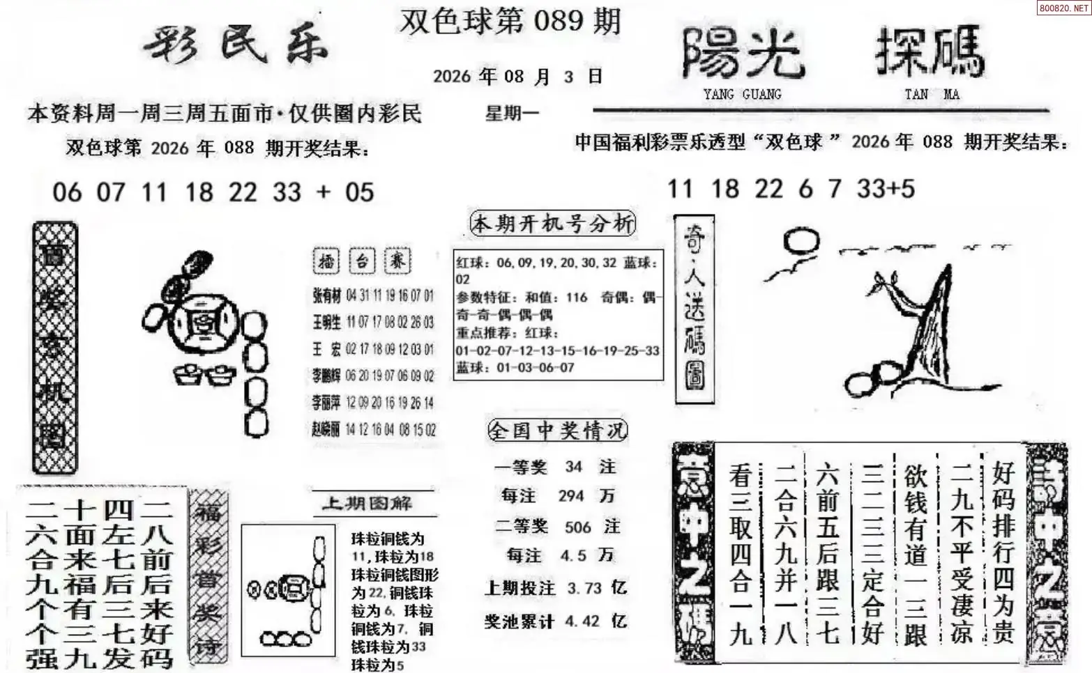 彩民乐+阳光探码图文版