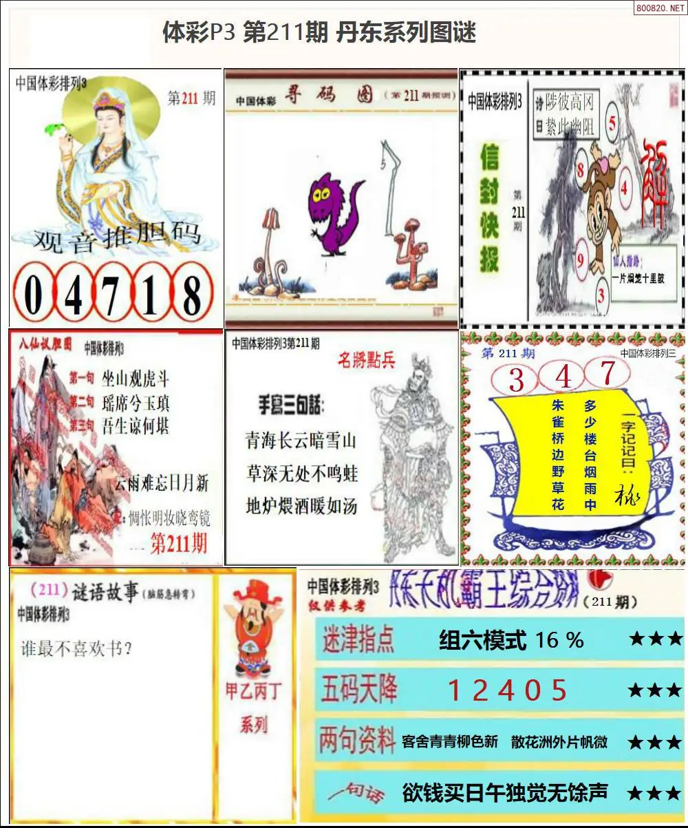 丹东P3系列图谜