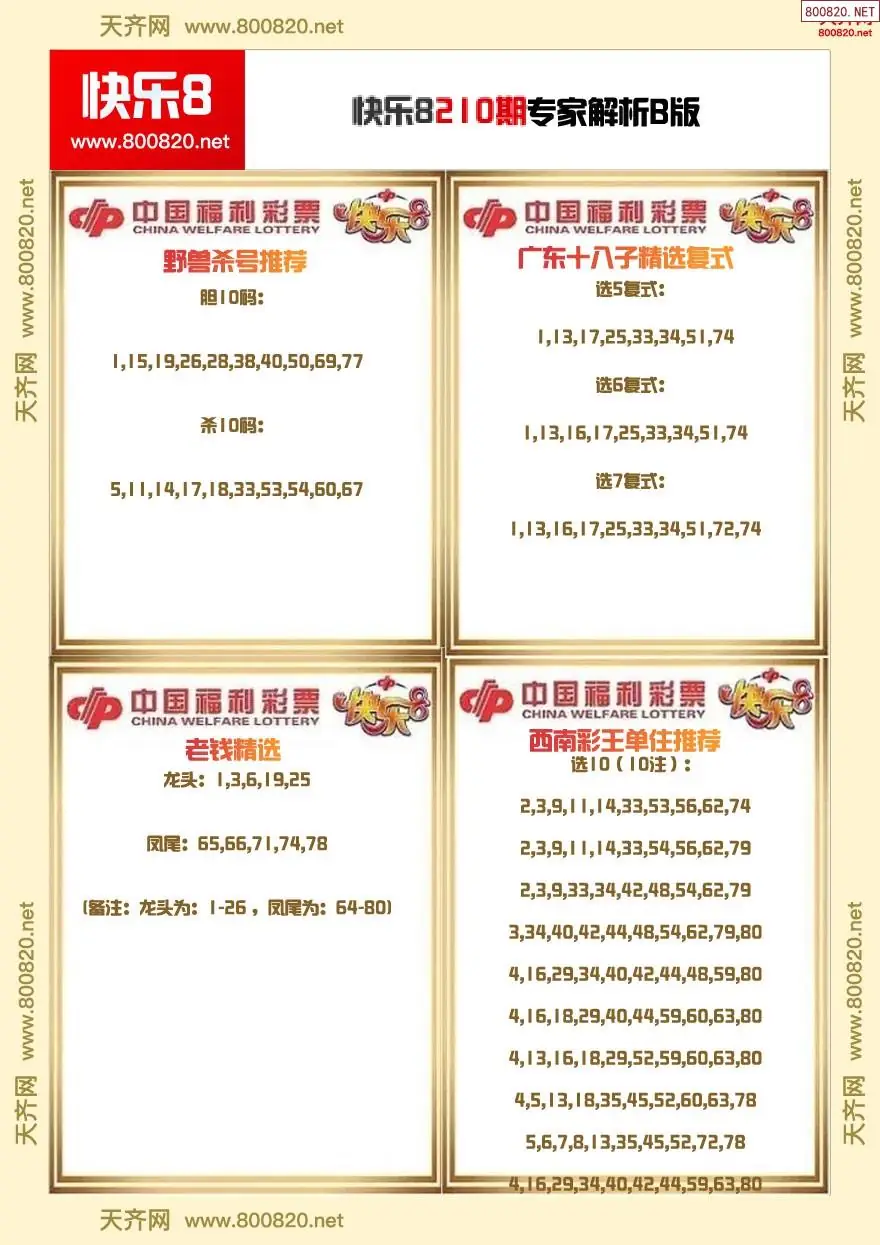 快乐8专家解析B版