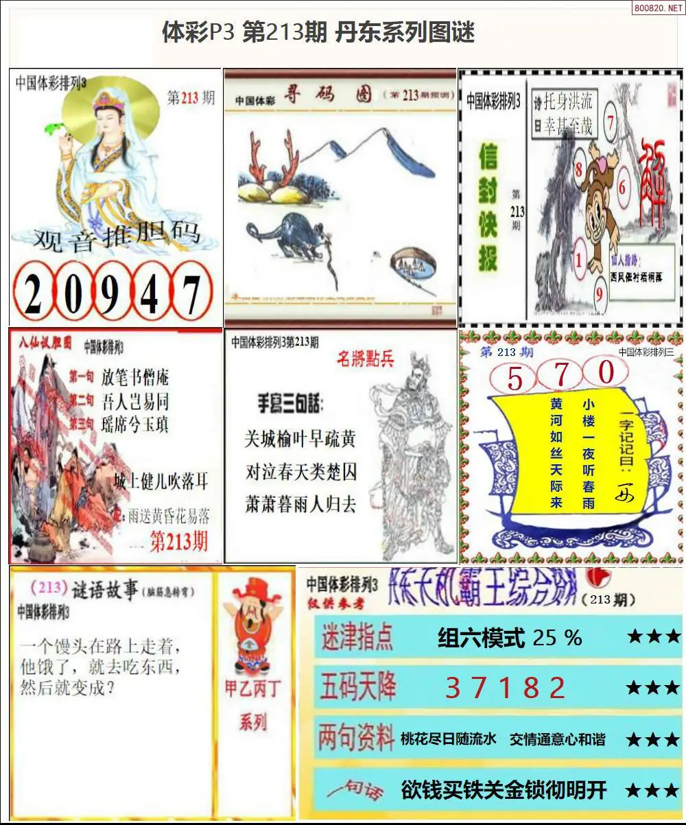 丹东P3系列图谜