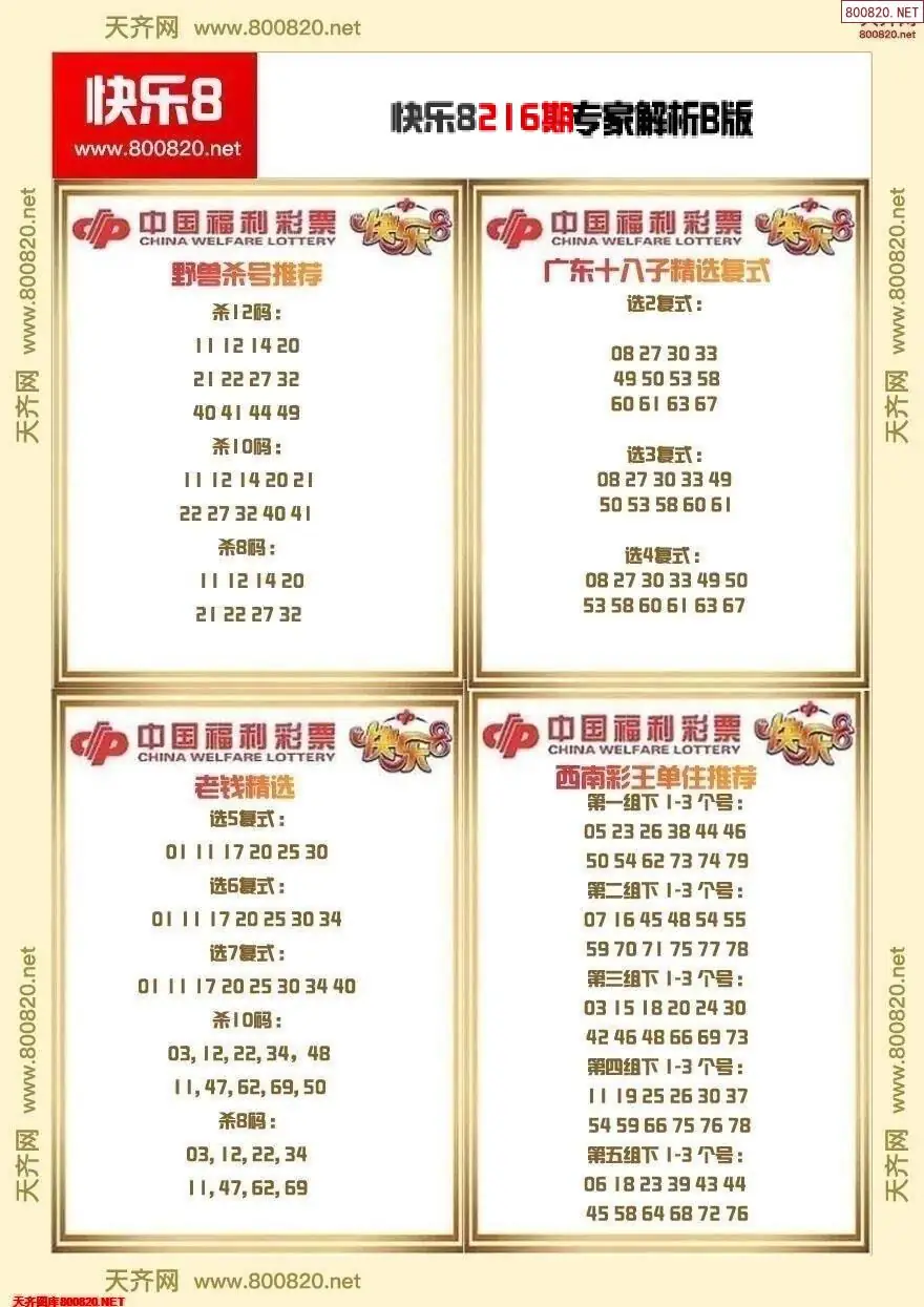 快乐8专家解析B版