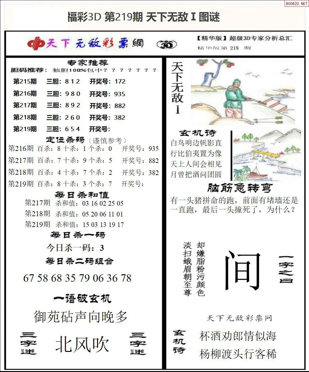 3D天下荐彩1