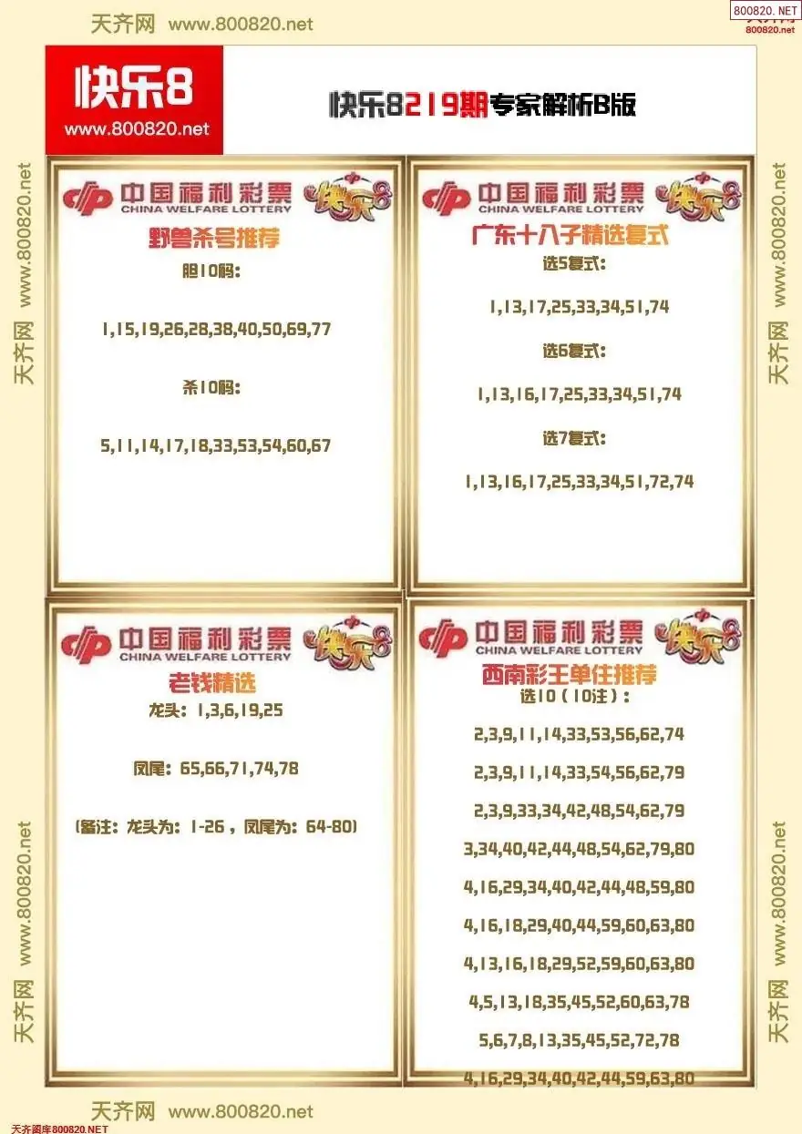快乐8专家解析B版