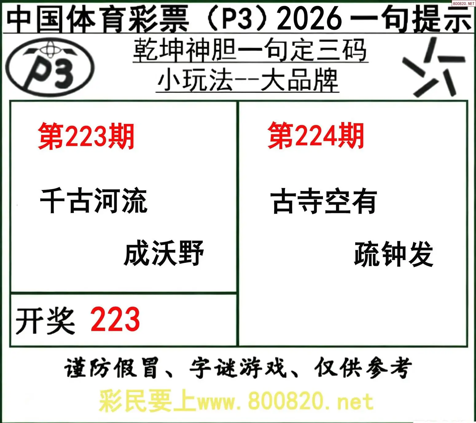 乾坤一句定三码