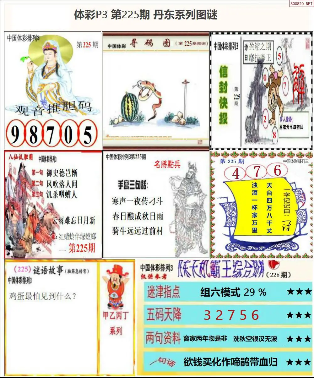 丹东P3系列图谜