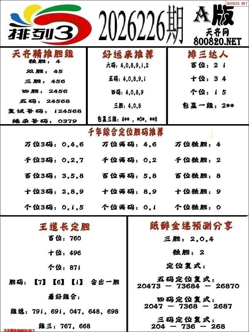 排三专家推荐A版