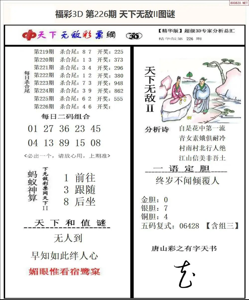 3D天下荐彩2