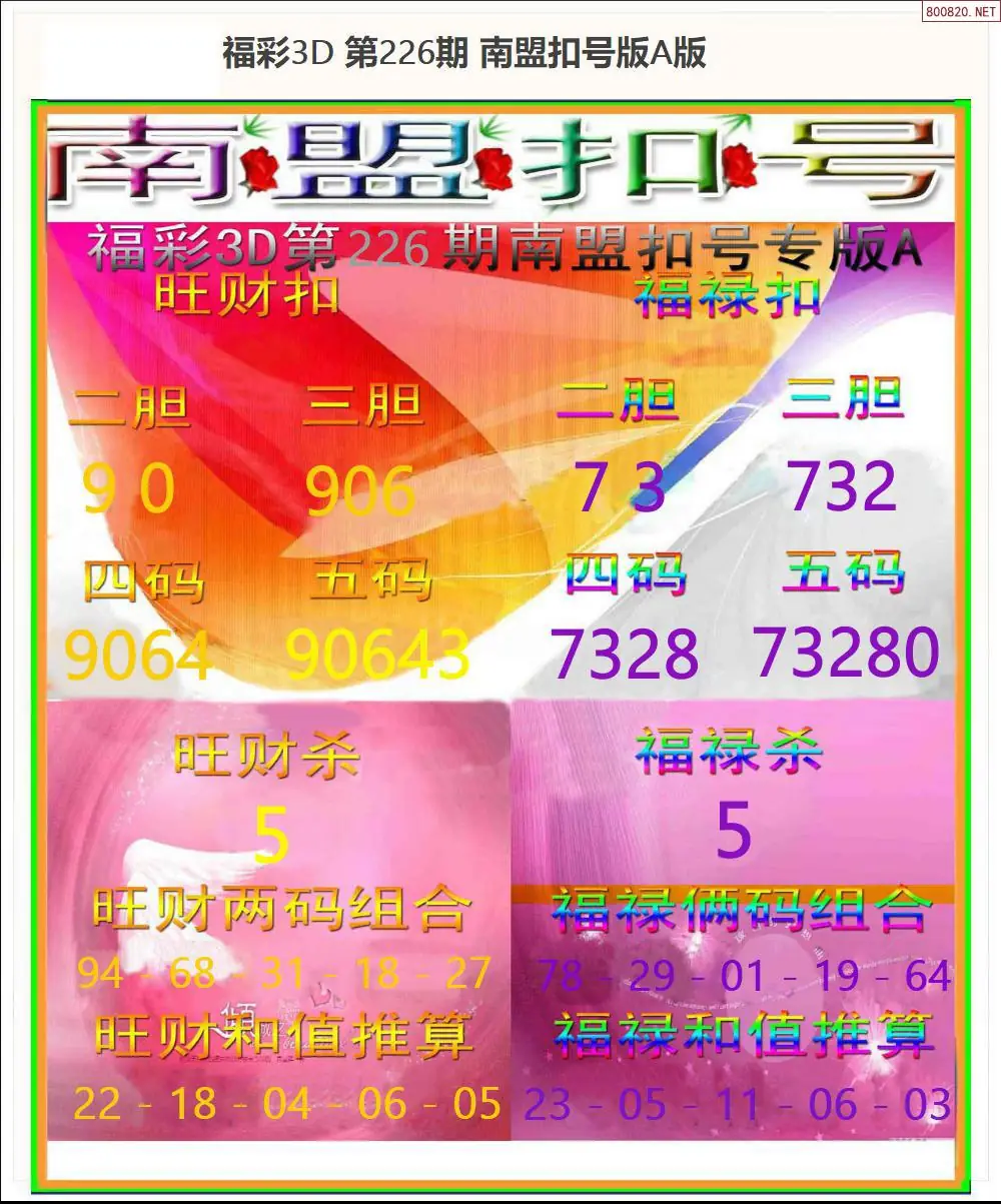 南盟扣号A版