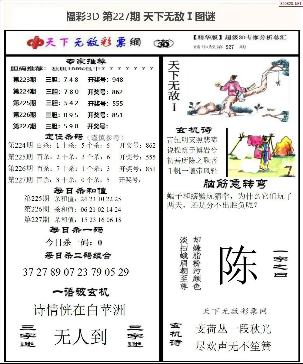 3D天下荐彩1