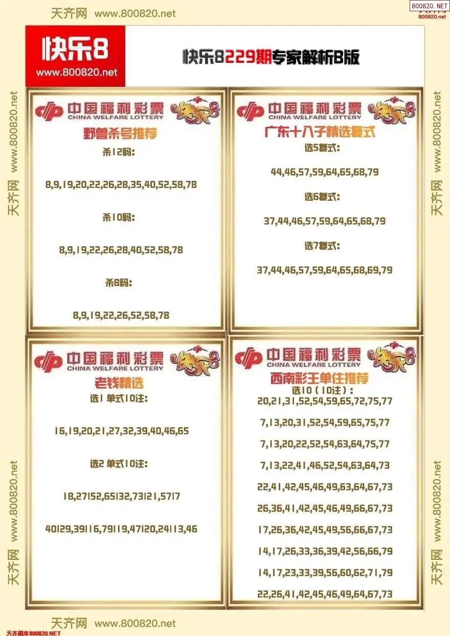 快乐8专家解析B版