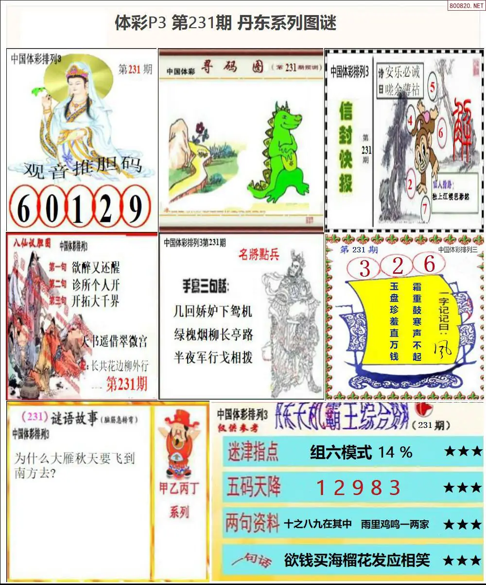 丹东P3系列图谜
