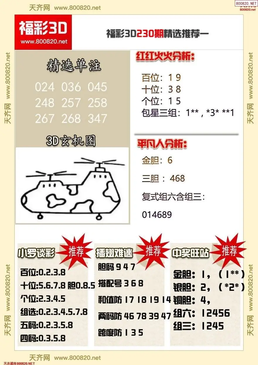 福彩3d精选推荐一