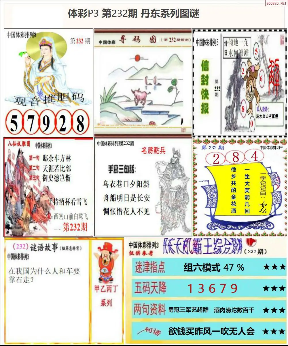 丹东P3系列图谜