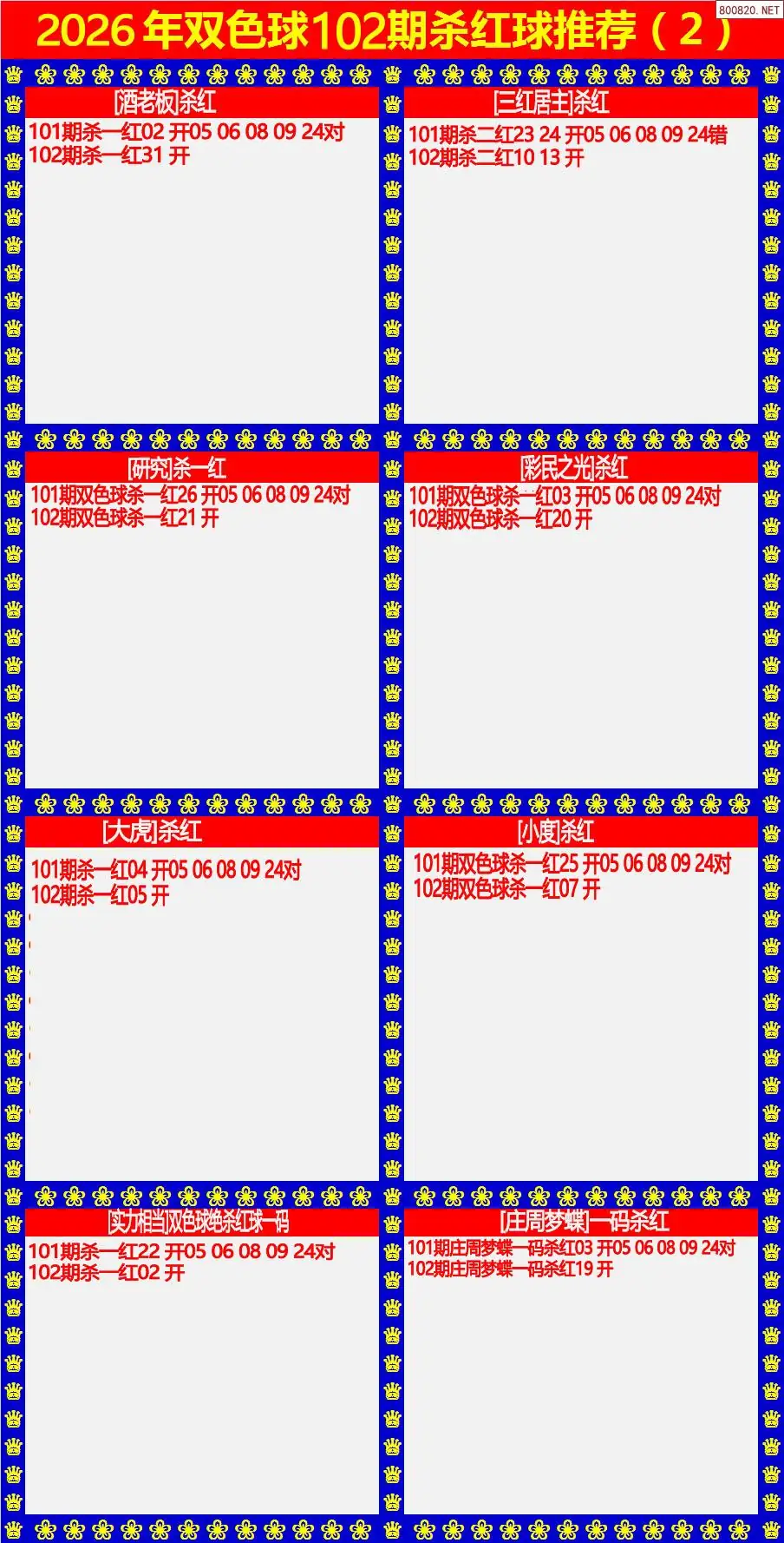 双色球杀红球2版